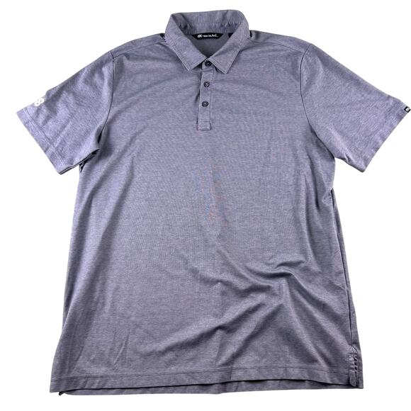 Travis Mathew Polo Shirt Men’s XL Golf Performance Stretch Gray 8x8 Logo - Picture 1 of 10